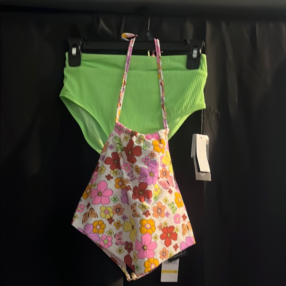 Vibrant Pink and Green Bikini
